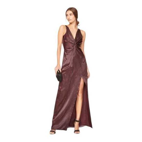Nicholas Silvina Wrap Gown Maxi Dress Side Cutout in Silk Snakeskin Print Size 4 - Picture 1 of 11